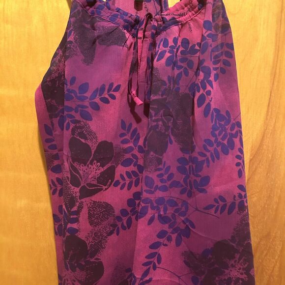 Express Retro Tank-Purple Floral-Flowy-Strappy Sz M-Fairy-Whimsigoth - Picture 3 of 11